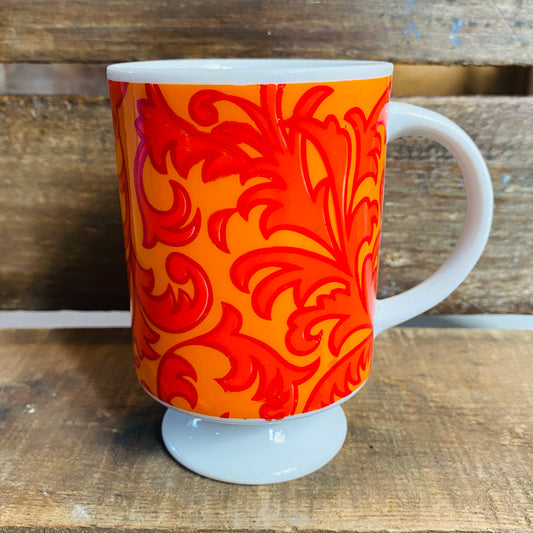 【JPN vintage】レトロ柄 足つき マグカップ