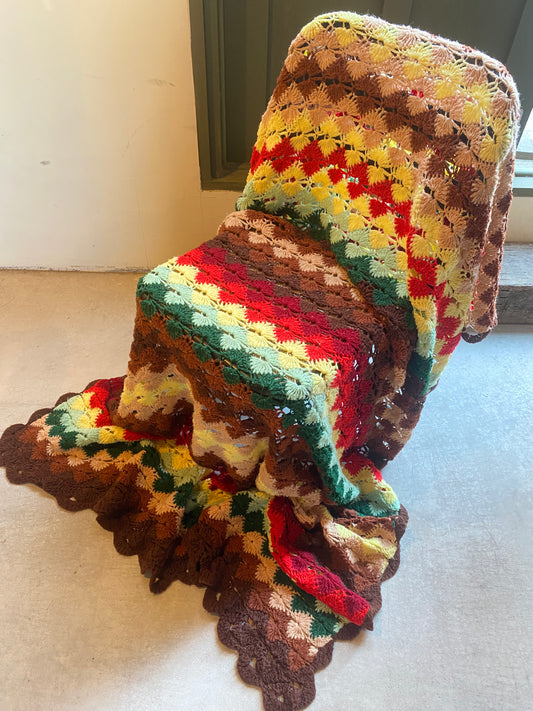 【1970s USA vintage】グラニーブランケット マルチカバー