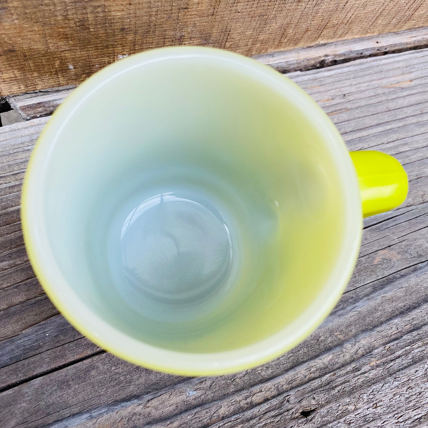 【1960s USA vintage】FIRE KING リブボトムマグ グリーン