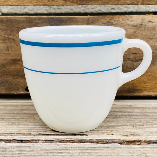 【1970s-1980s USA vintage】OLD PYREX 海軍 ブルーライン マグカップ