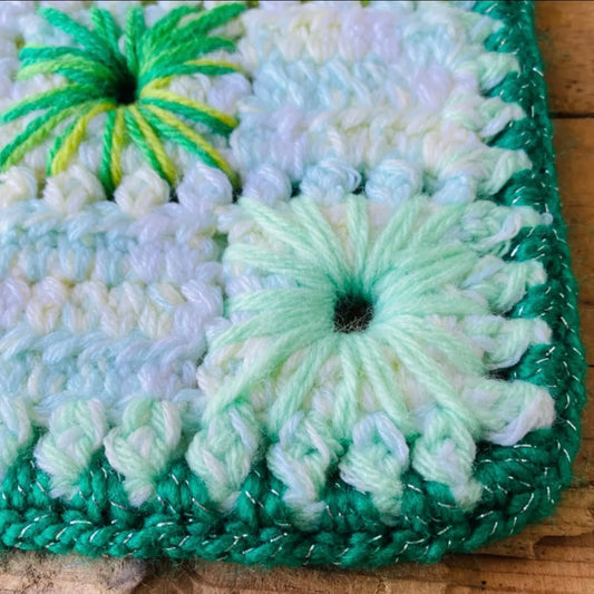 【1970s USA vintage】鍵あみ プランツラグ 鍋敷き 敷物 ③