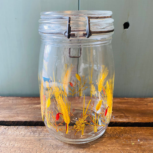 【1970s vintage】ARC フランスガラス キャニスター 小麦