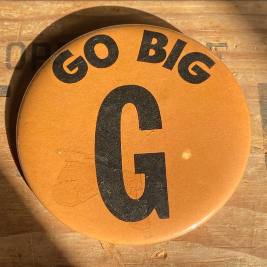 【vintage】缶バッジ ビッグサイズ オレンジ