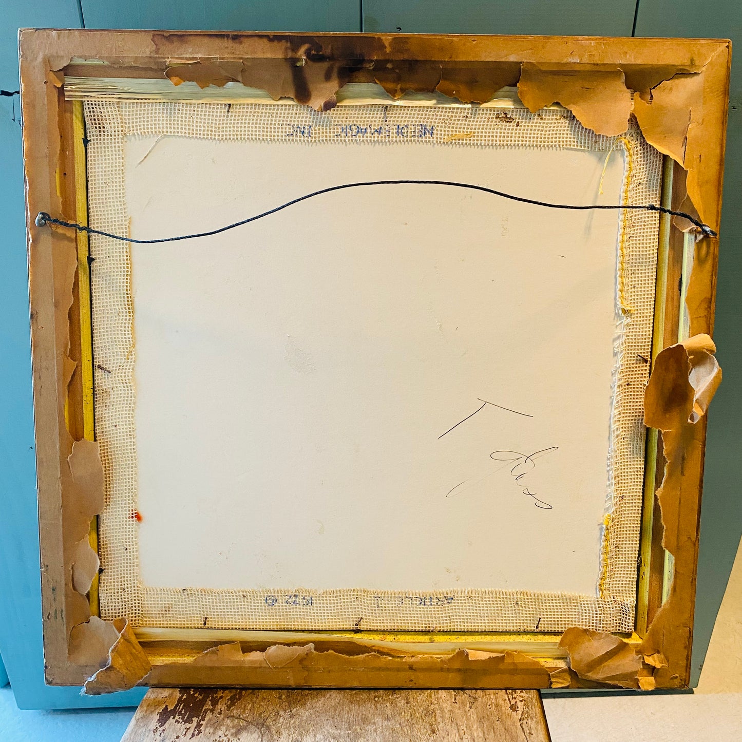 【USA vintage】刺繍 ウォールデコ 壁掛け 虎