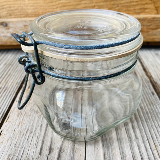 【Italy vintage】FIDENZA ガラスジャー 瓶 保存容器