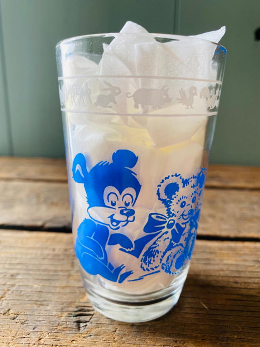 【1950s USA vintage】タンブラー スワンキースウィッグ キディカップ ブルー