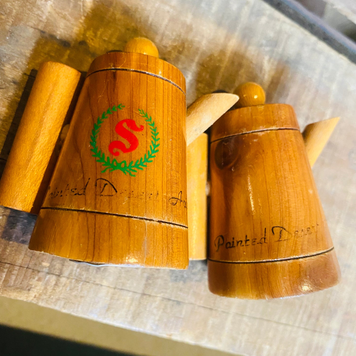 【USA vintage】ソルトアンドペッパー S&P 木製 ポット