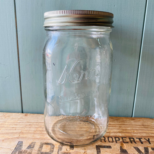 【USA vintage】kerr メイソンジャー ガラスジャー 瓶 ワイド