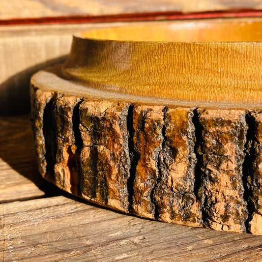 【USA vintage】アッシュトレイ 木製 切り株 灰皿