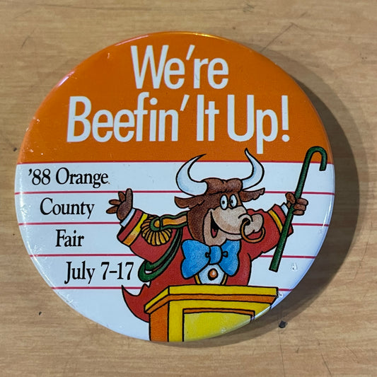 【USA vintage】缶バッジ We’re beefin’ it up