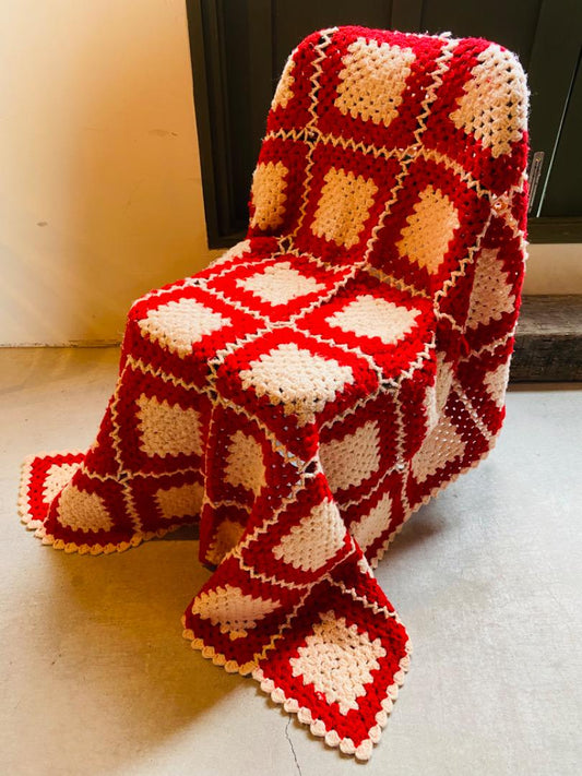 【1970s USA vintage】グラニーブランケット マルチカバー