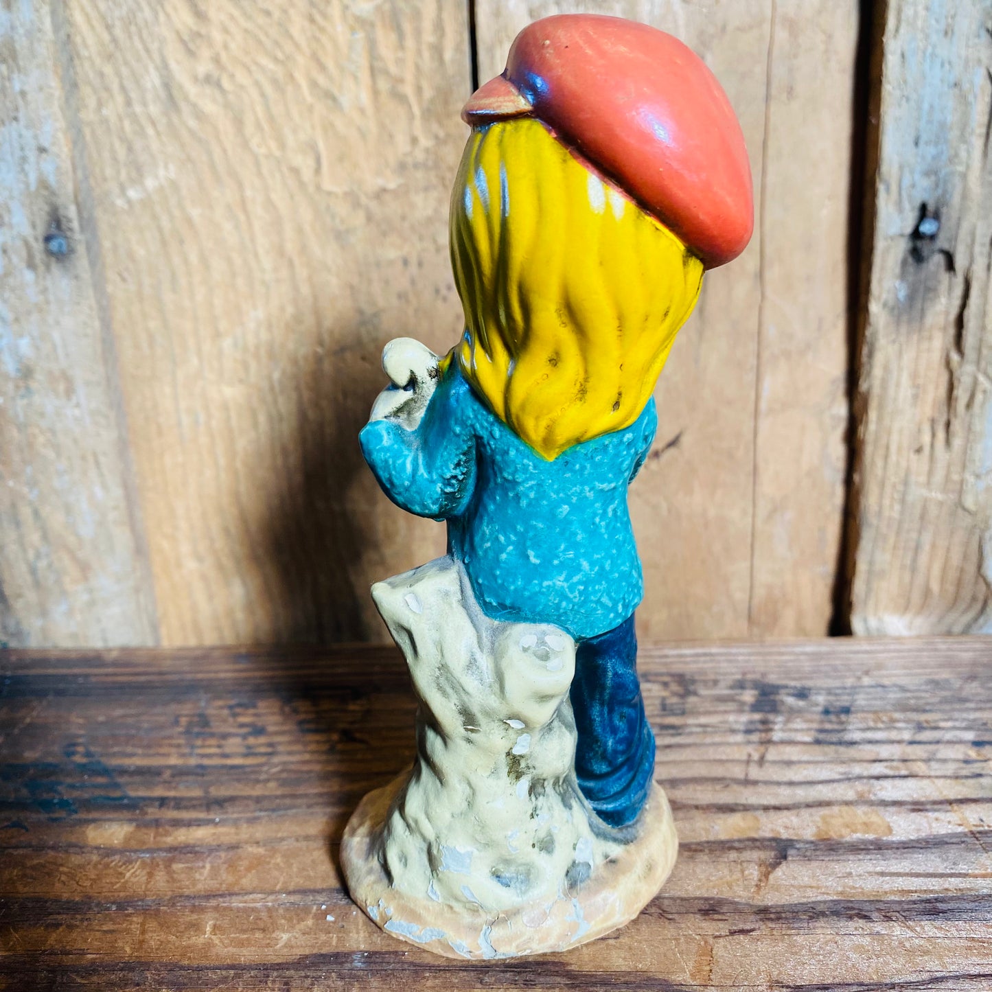 【USA vintage】置物 ハープ弾きの少年