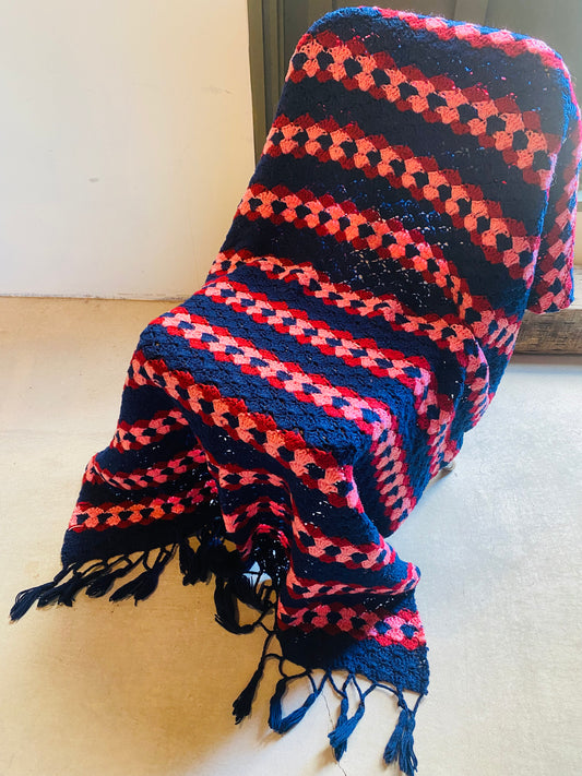 【1970s USA vintage】グラニーブランケット マルチカバー