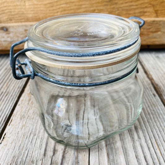 【Italy vintage】FIDENZA ガラスジャー 瓶 保存容器