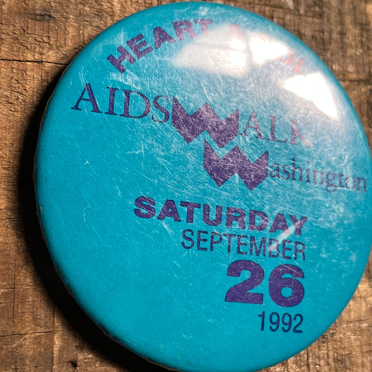 【USA vintage】缶バッジ AIDS WALK WASHINGTON