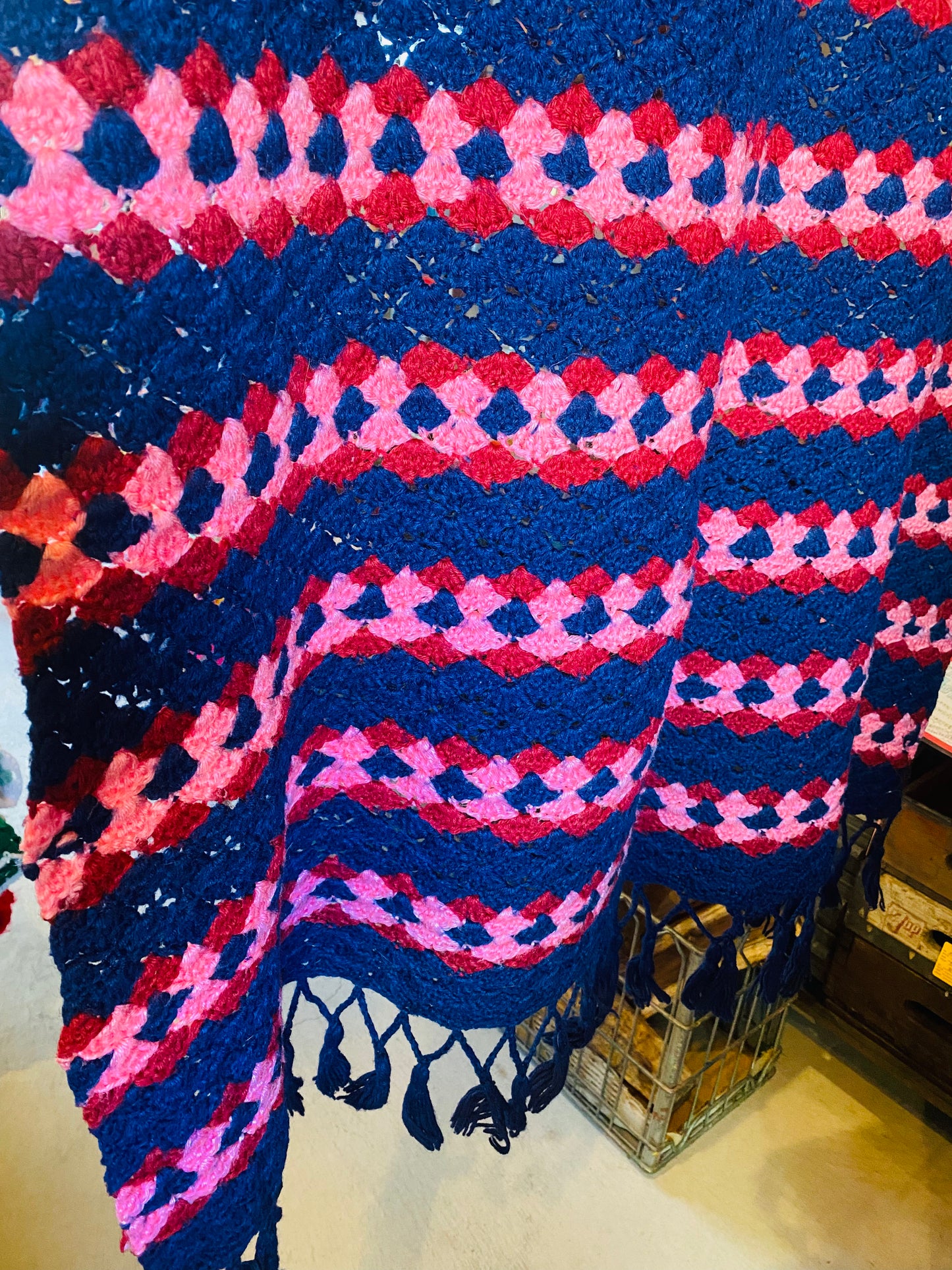 【1970s USA vintage】グラニーブランケット マルチカバー