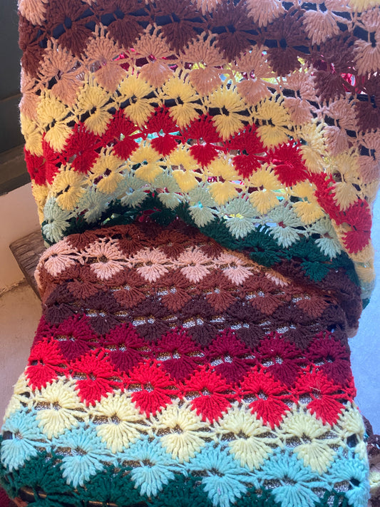 【1970s USA vintage】グラニーブランケット マルチカバー