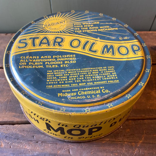 【1920s-1930s USA vintage】STAR OIL MOP TIN缶