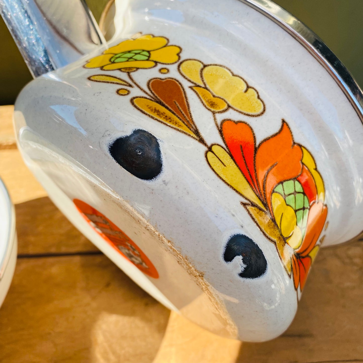 【JPN vintage】Sanko Ware 花柄 片手鍋