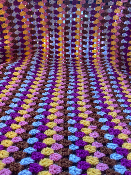 【1970s USA vintage】グラニーブランケット マルチカバー