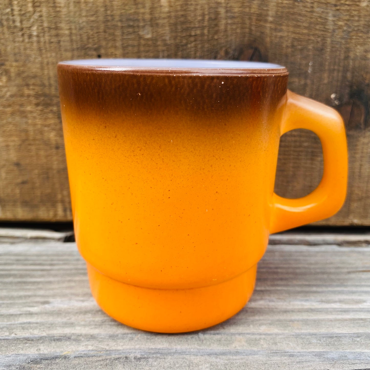 【1960s USA vintage】FIRE KING スタッキングマグ グラデーション オレンジ×ブラウン