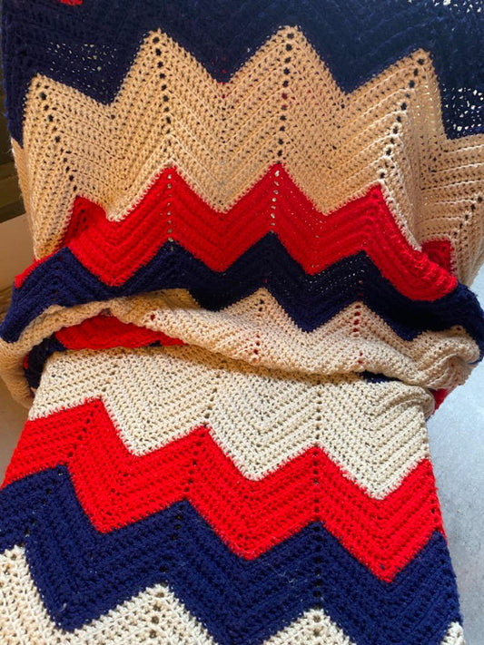 【1970s USA vintage】グラニーブランケット マルチカバー