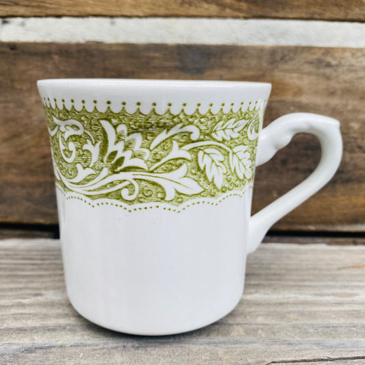 【UK vintage】J&G MEAKIN グリーン 葉っぱ柄 マグカップ