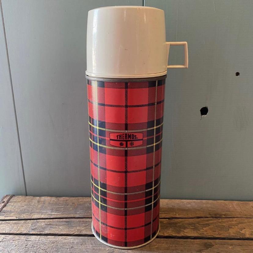 【1960s USA vintage】THERMOS 水筒 赤チェック