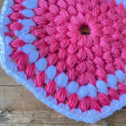 【1970s USA vintage】鍵あみ プランツラグ 鍋敷き 敷物 ②