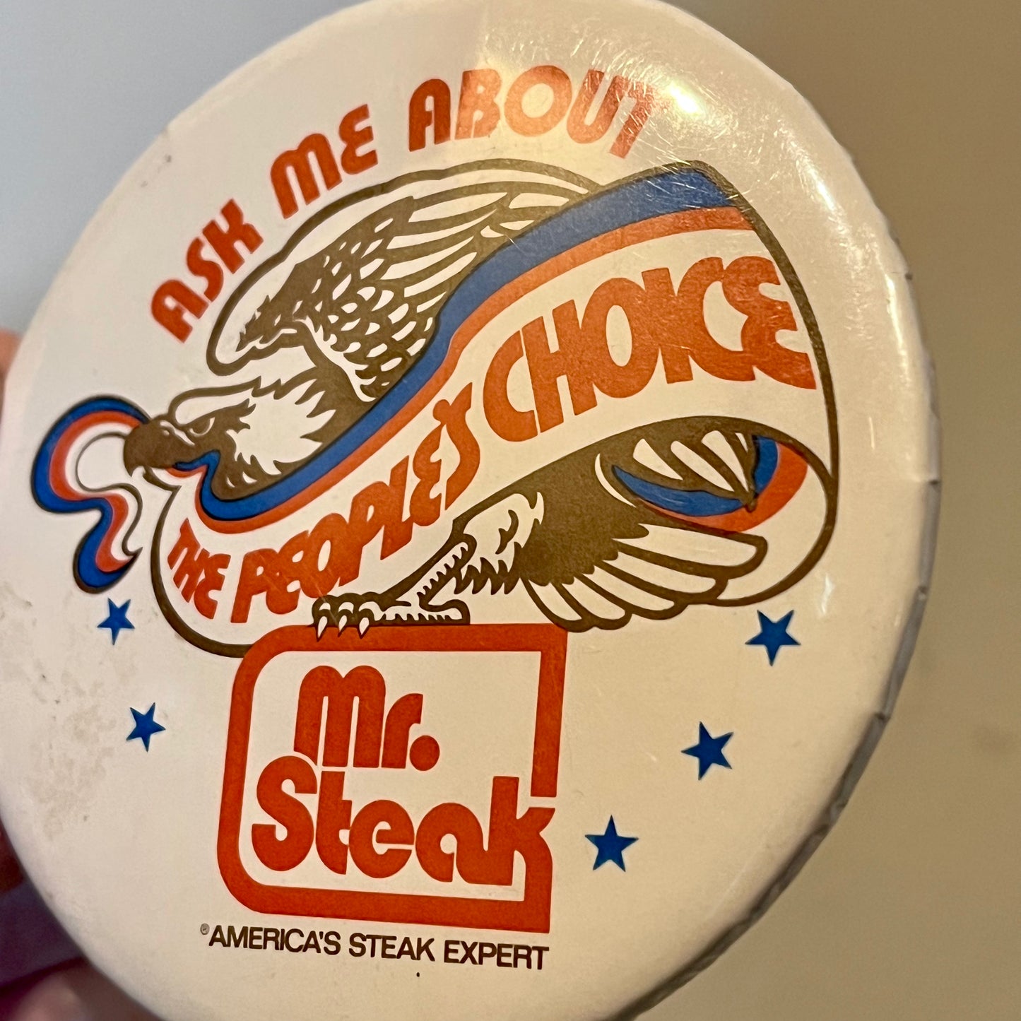 【USA vintage】Mr. Steak 缶バッジ