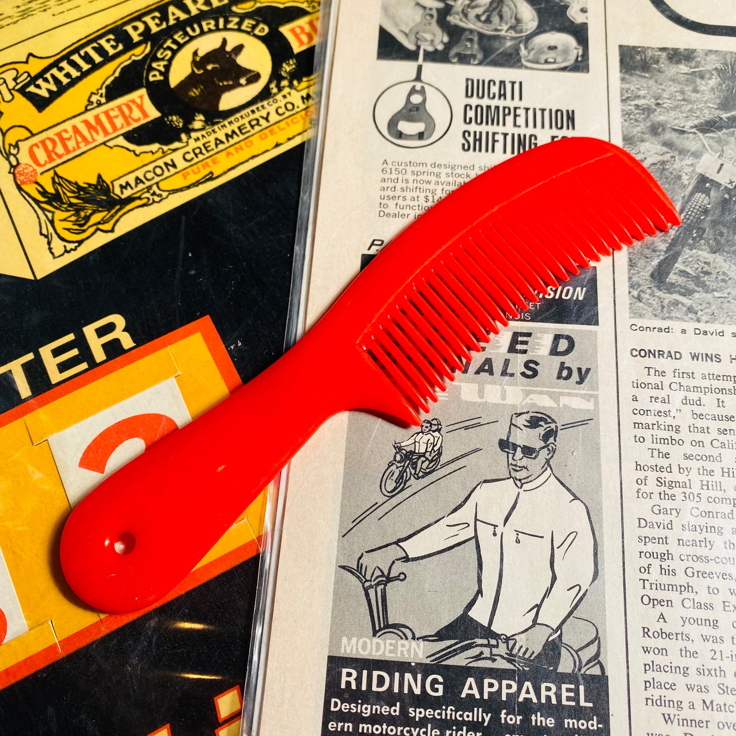 【1970s USA vintage】Unbreakable コーム 赤 レッド