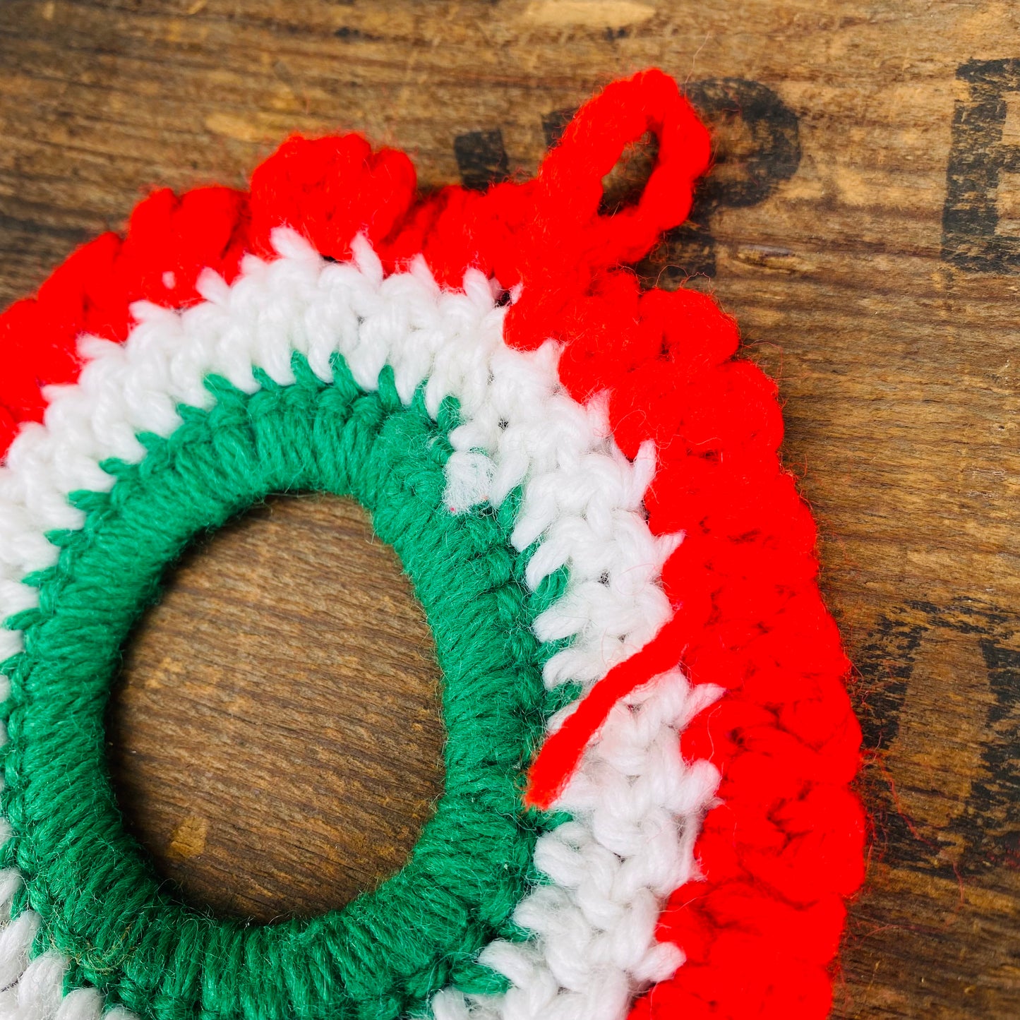 【USA vintage】鍵あみ コースター クリスマスカラー セット