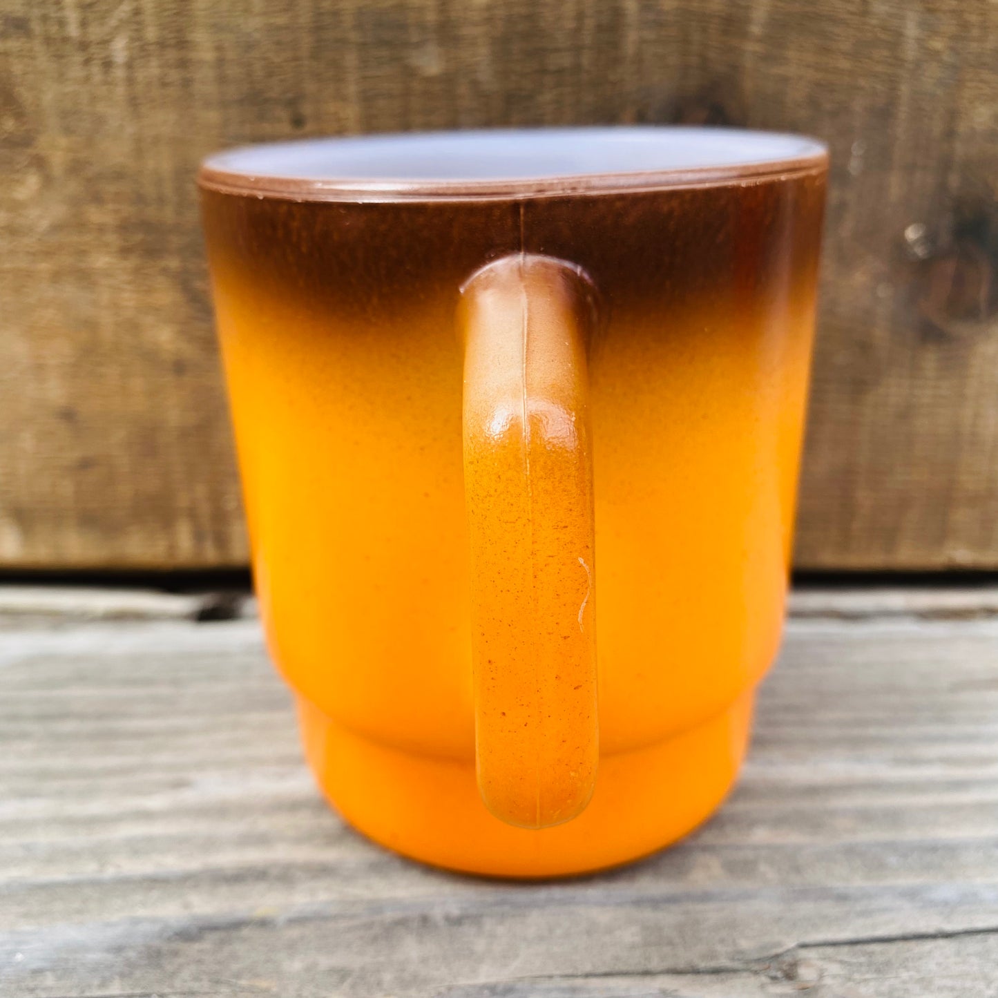 【1960s USA vintage】FIRE KING スタッキングマグ グラデーション オレンジ×ブラウン