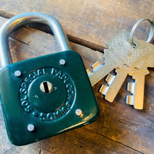 【vintage】昭和レトロ PADLOCK パドロック SOL 南京錠 鍵