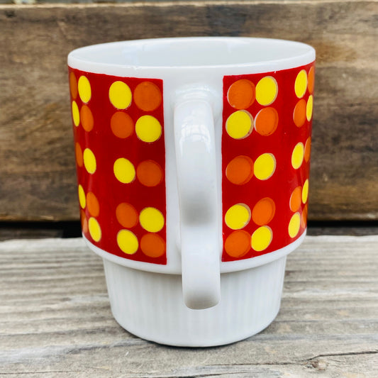 【JPN vintage】ドット柄 レトロマグカップ