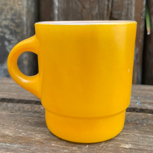 【60’s USA vintage】Fire King スタッキングマグカップ イエロー
