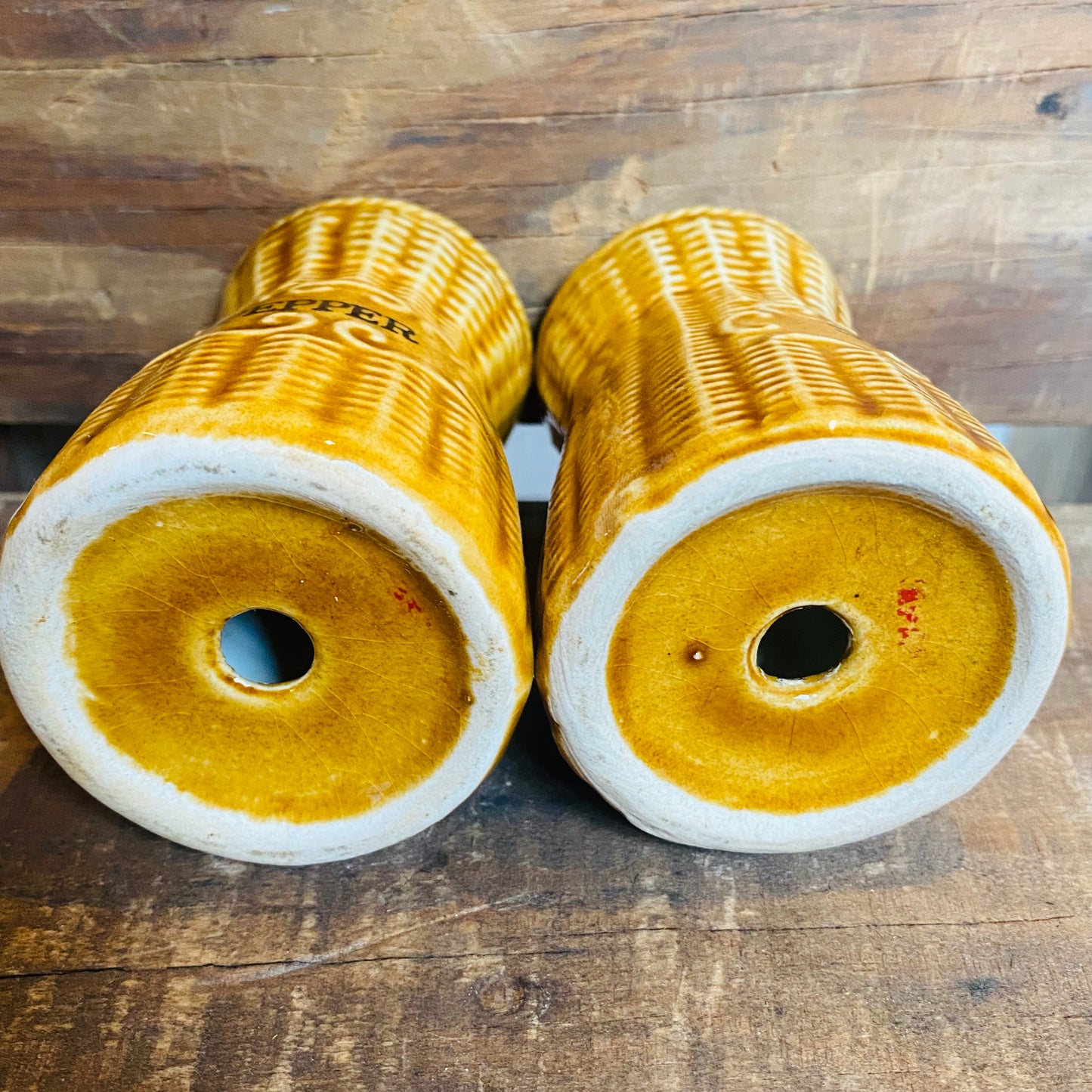 【vintage】ソルトアンドペッパー S&P カゴ ラタン