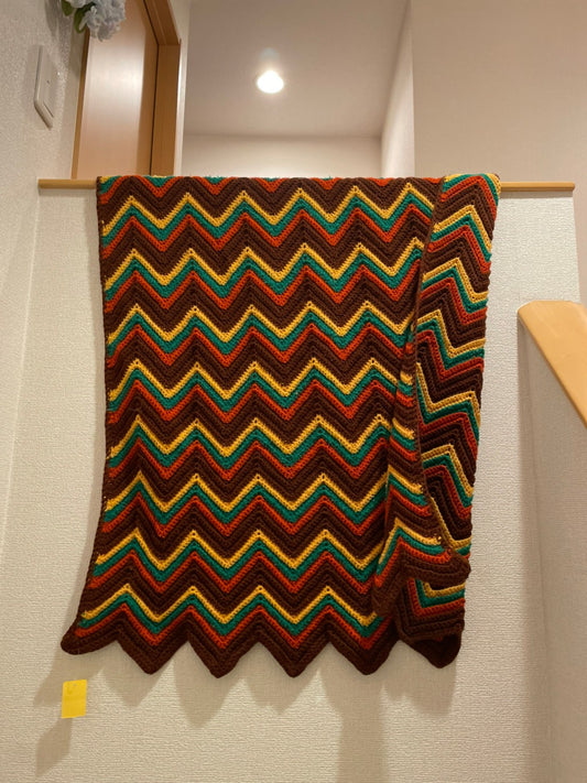 【USA vintage】グラニーブランケット オータムカラー