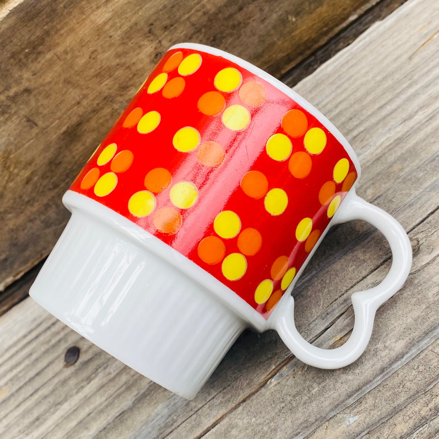 【JPN vintage】ドット柄 レトロマグカップ