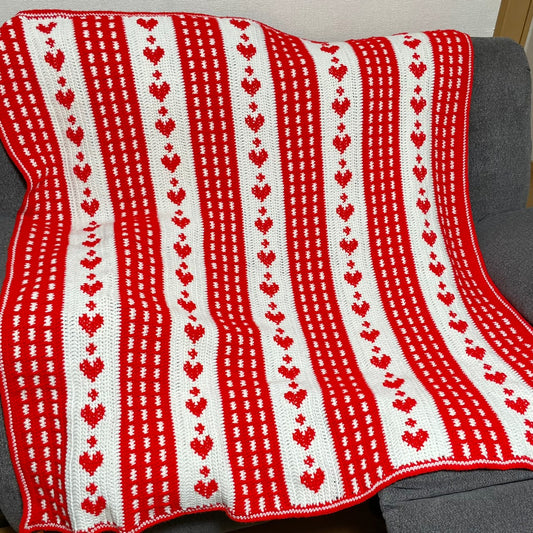 【USA vintage】グラニーブランケット ハート柄