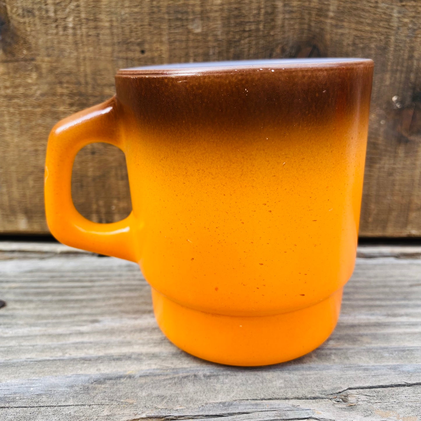 【1960s USA vintage】FIRE KING スタッキングマグ グラデーション オレンジ×ブラウン