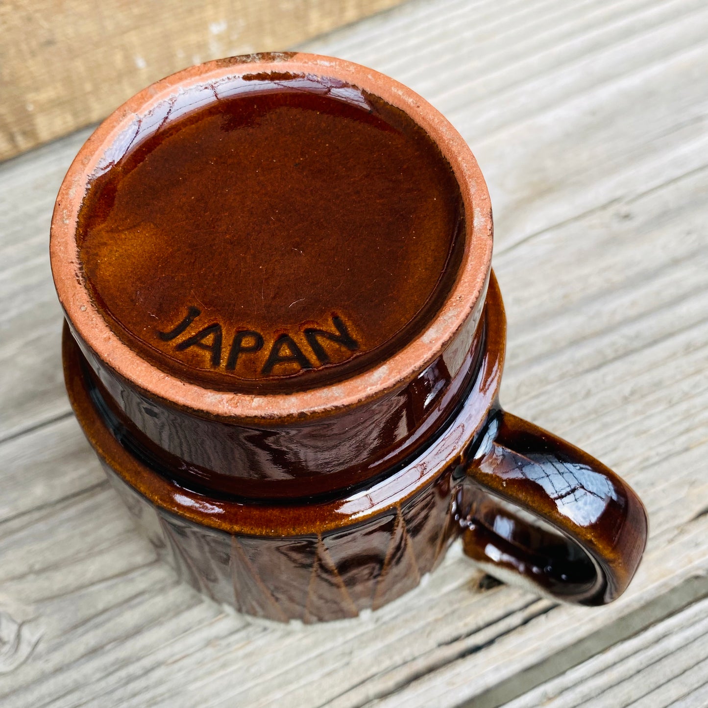 【1970s JPN vintage】 マグカップ ブラウン×ホワイト