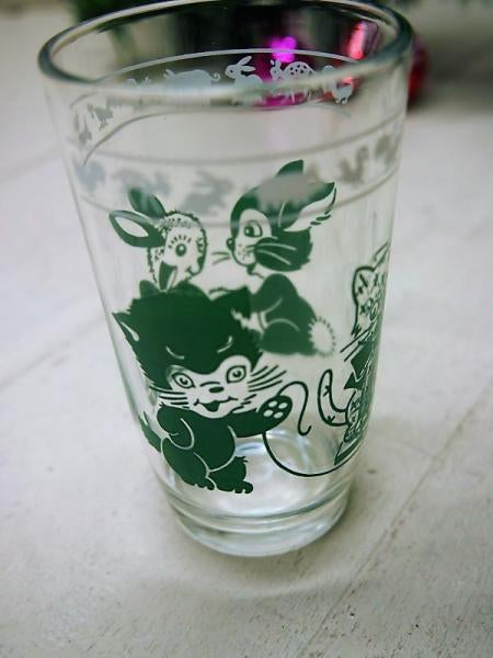 【1950s USA vintage】タンブラー スワンキースウィッグ キディカップ グリーン