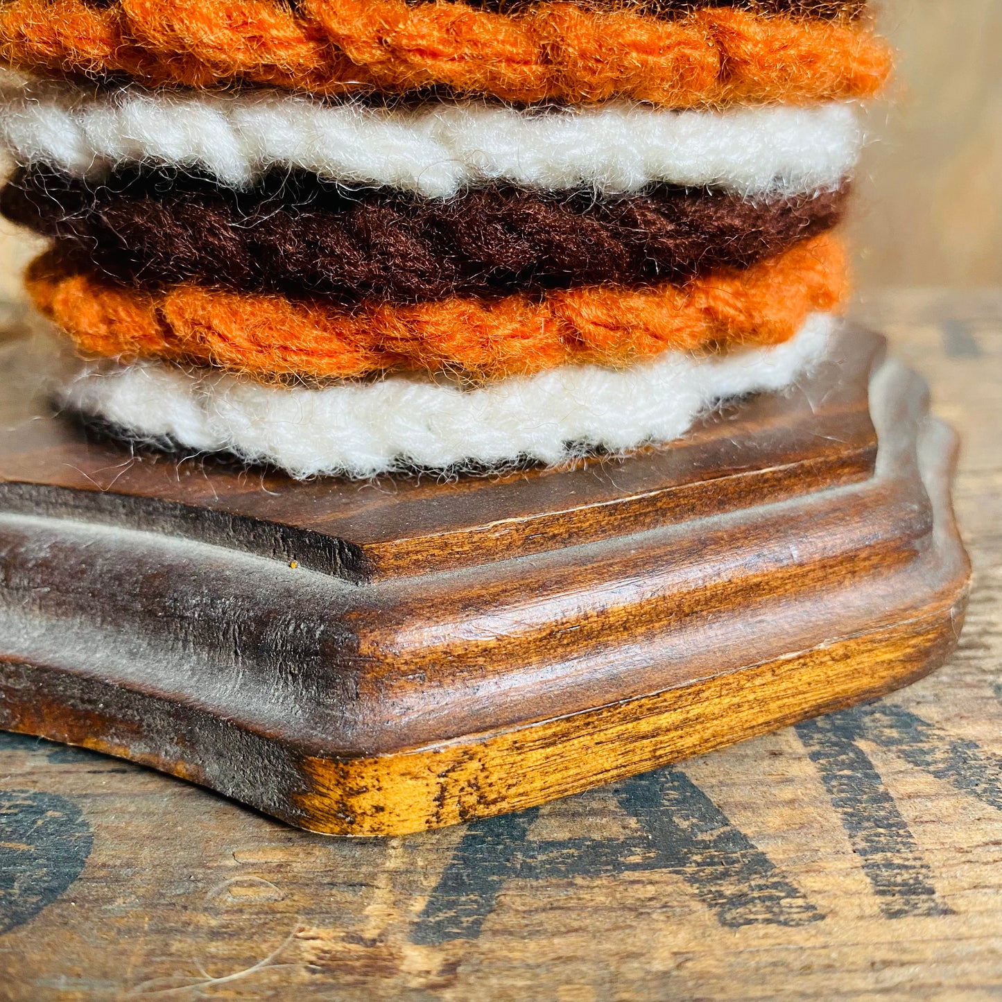 【1970s vintage】毛糸 コースター セット