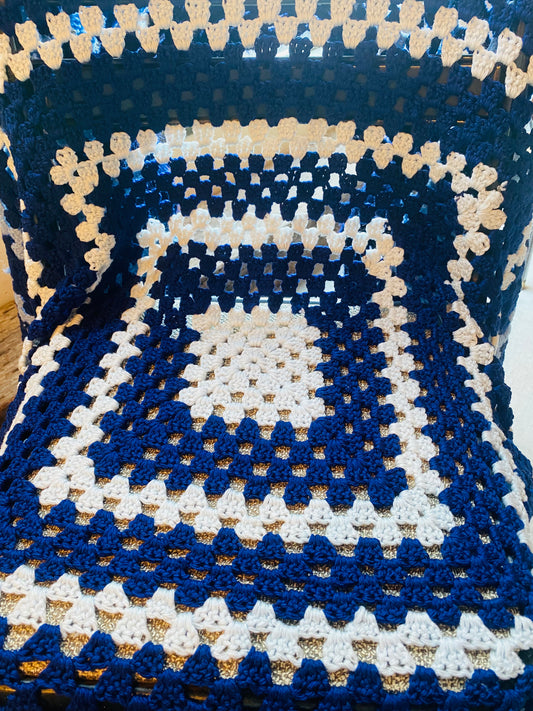 【1970s USA vintage】グラニーブランケット マルチカバー