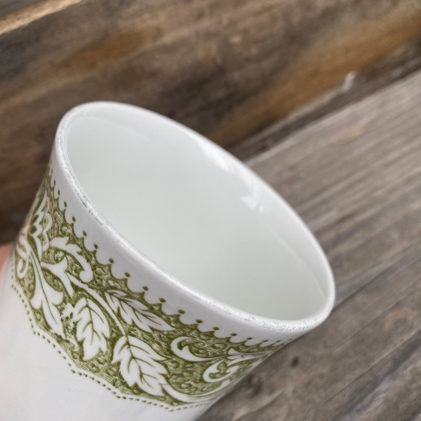 【UK vintage】J&G MEAKIN グリーン 葉っぱ柄 マグカップ