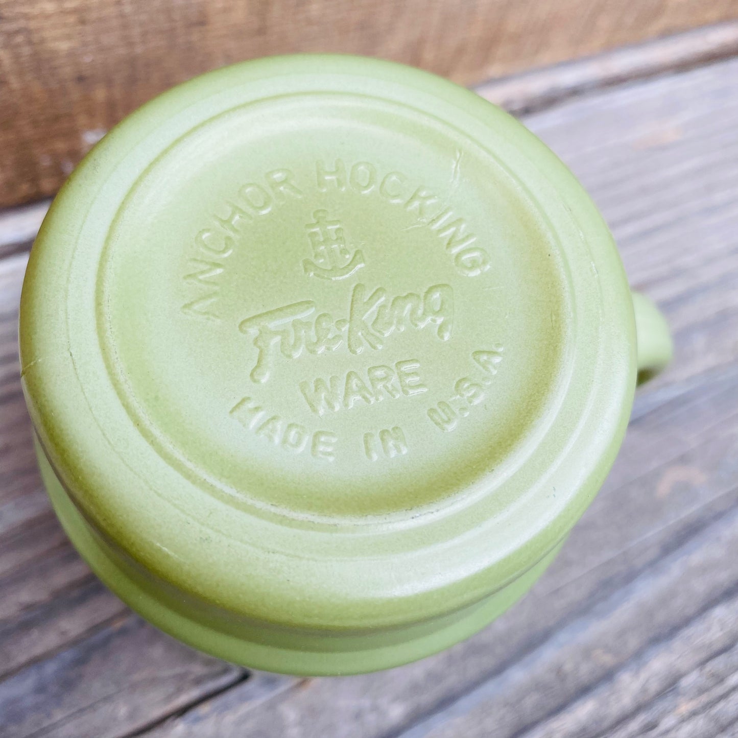 【1960s USA vintage】FIRE KING スタッキングマグ グリーン