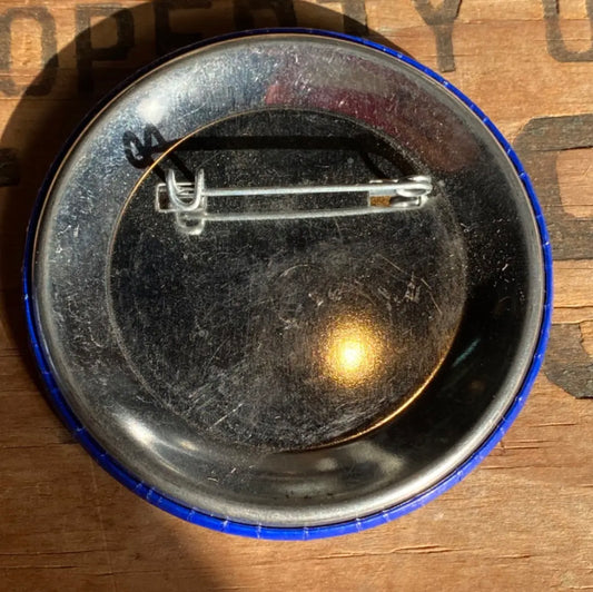 【vintage】缶バッジ レトロ 青 Stockton is Great
