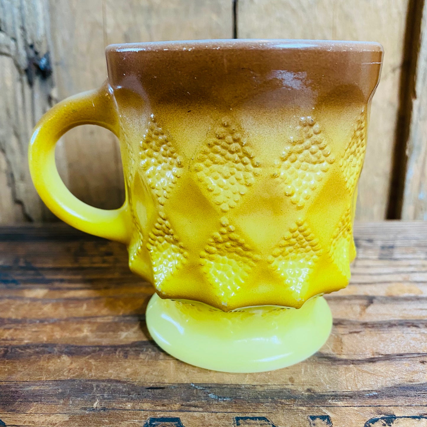 【1970s USA vintage】Fire King キンバリー(イエロー)マグカップ