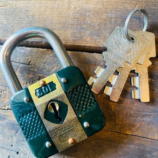 【vintage】昭和レトロ PADLOCK パドロック SOL 南京錠 鍵